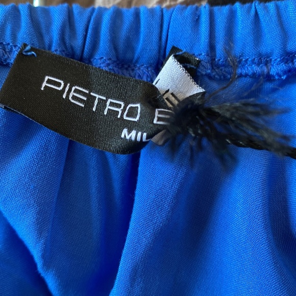 Blue One-Shoulder Ruffle Blouse - Picture 9 of 11